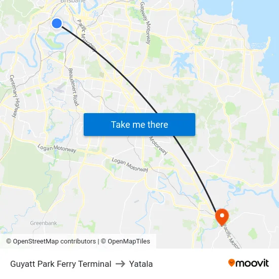 Guyatt Park Ferry Terminal to Yatala map