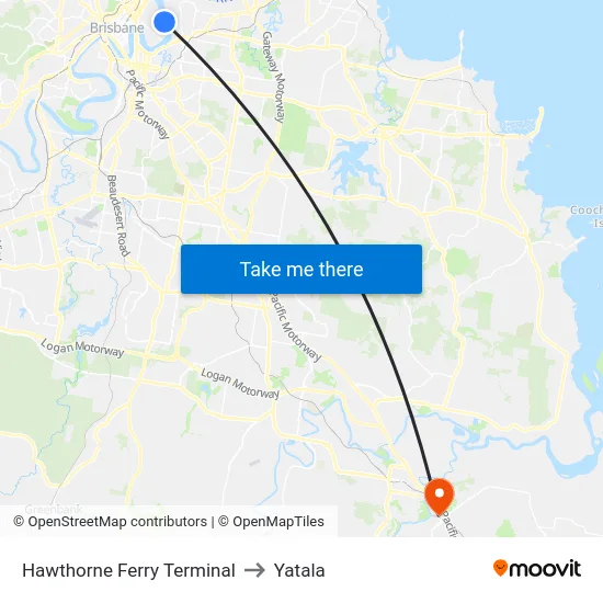 Hawthorne Ferry Terminal to Yatala map