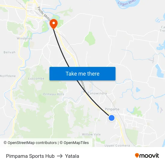 Pimpama Sports Hub to Yatala map