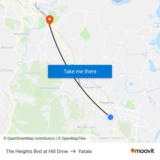 The Heights Bvd at Hill Drive to Yatala map