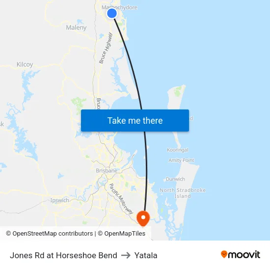 Jones Rd at Horseshoe Bend to Yatala map
