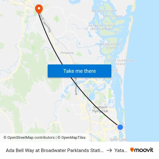 Ada Bell Way at Broadwater Parklands Station to Yatala map