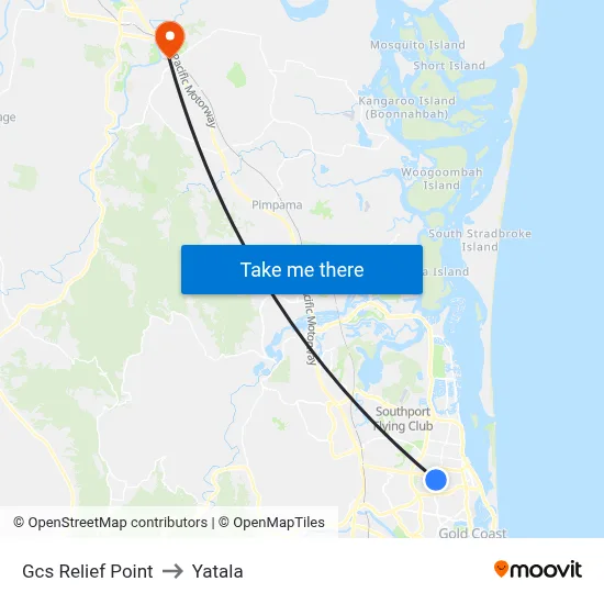 Gcs Relief Point to Yatala map