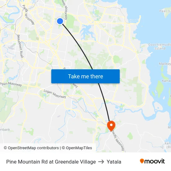 Pine Mountain Rd at Greendale Village to Yatala map