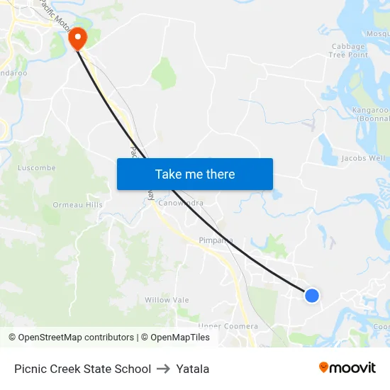 Picnic Creek State School to Yatala map