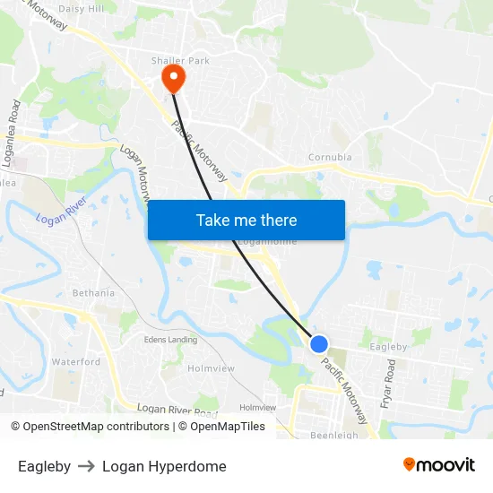 Eagleby to Logan Hyperdome map