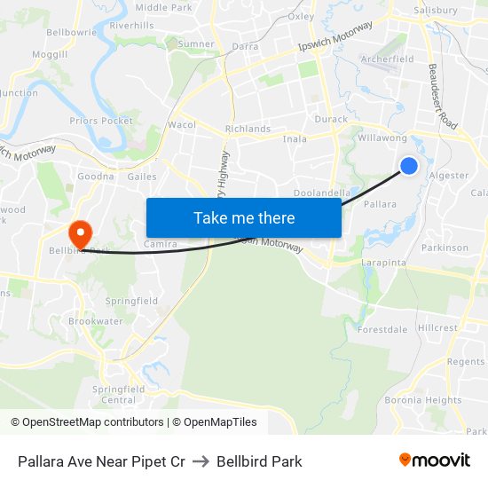 Pallara Ave Near Pipet Cr to Bellbird Park map