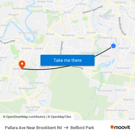 Pallara Ave Near Brookbent Rd to Bellbird Park map