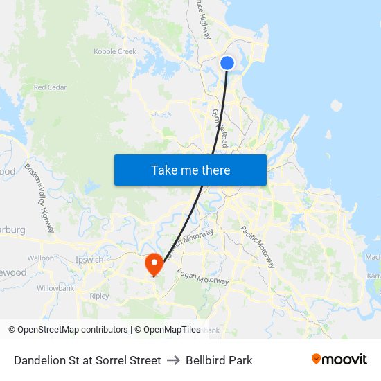 Dandelion St at Sorrel Street to Bellbird Park map