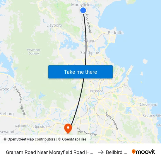 Graham Road Near Morayfield Road Hail 'N' Ride to Bellbird Park map