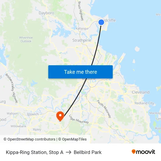 Kippa-Ring Station, Stop A to Bellbird Park map