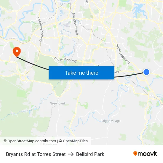 Bryants Rd at Torres Street to Bellbird Park map
