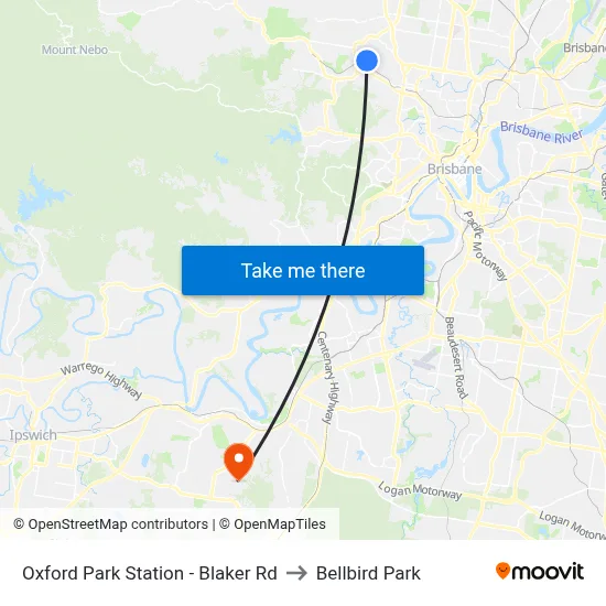 Oxford Park Station - Blaker Rd to Bellbird Park map
