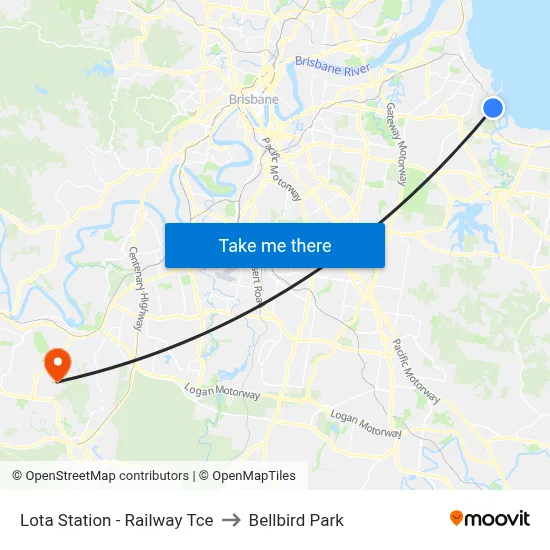 Lota Station - Railway Tce to Bellbird Park map