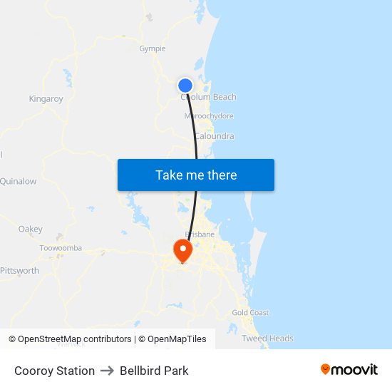 Cooroy Station to Bellbird Park map