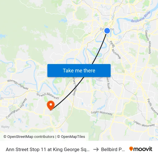 Ann Street Stop 11 at King George Square to Bellbird Park map