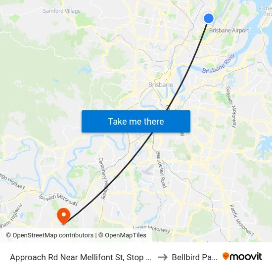 Approach Rd Near Mellifont St, Stop 31 to Bellbird Park map