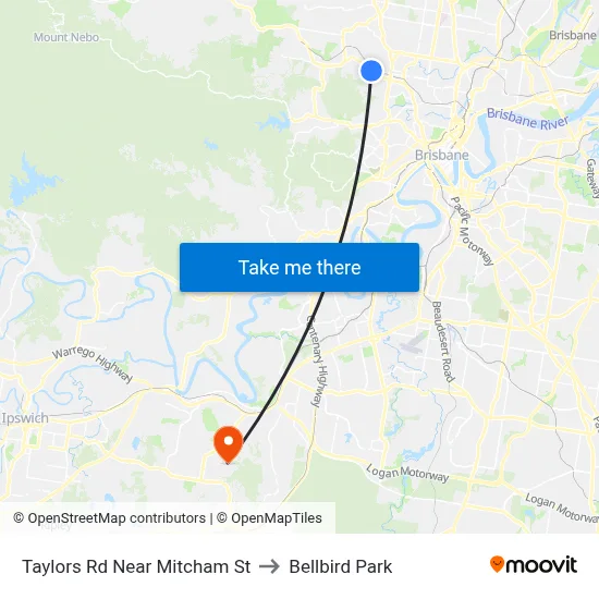 Taylors Rd Near Mitcham St to Bellbird Park map