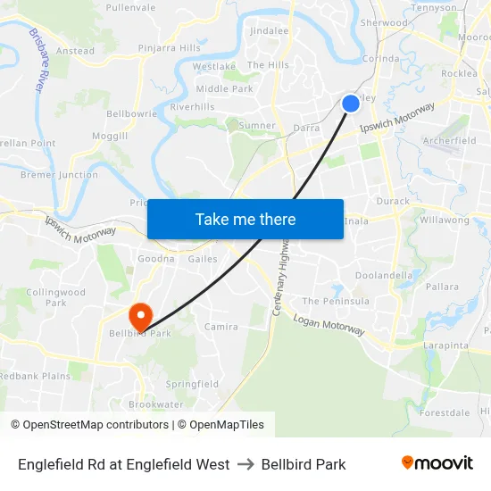 Englefield Rd at Englefield West to Bellbird Park map