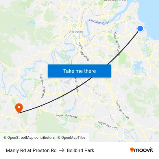 Manly Rd at Preston Rd to Bellbird Park map