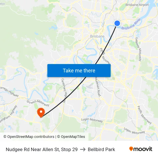 Nudgee Rd Near Allen St, Stop 29 to Bellbird Park map
