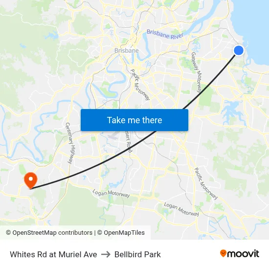 Whites Rd at Muriel Ave to Bellbird Park map