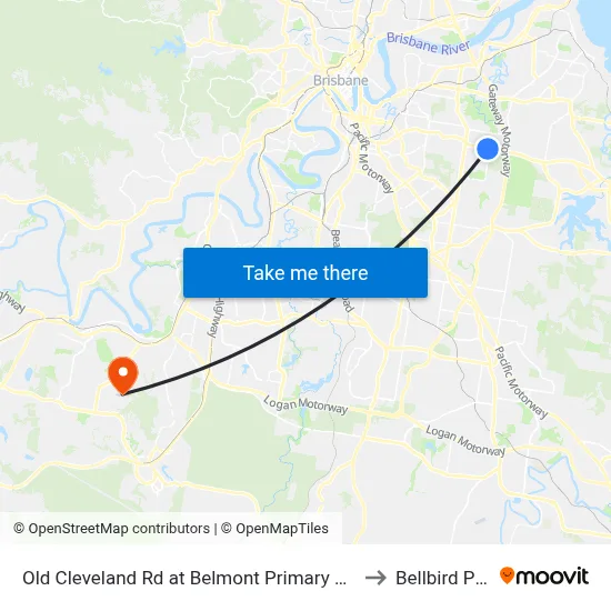 Old Cleveland Rd at Belmont Primary School to Bellbird Park map