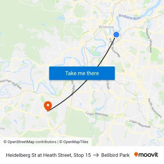 Heidelberg St at Heath Street, Stop 15 to Bellbird Park map