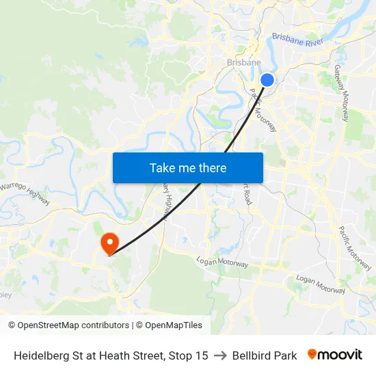 Heidelberg St at Heath Street, Stop 15 to Bellbird Park map