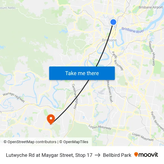 Lutwyche Rd at Maygar Street, Stop 17 to Bellbird Park map