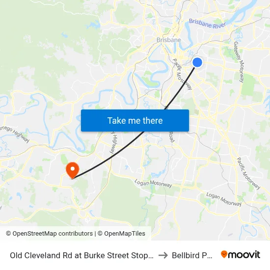 Old Cleveland Rd at Burke Street Stop 25 to Bellbird Park map