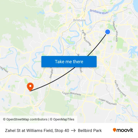 Zahel St at Williams Field, Stop 40 to Bellbird Park map