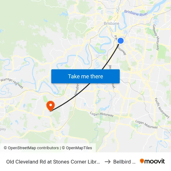 Old Cleveland Rd at Stones Corner Library, Stop 17 to Bellbird Park map