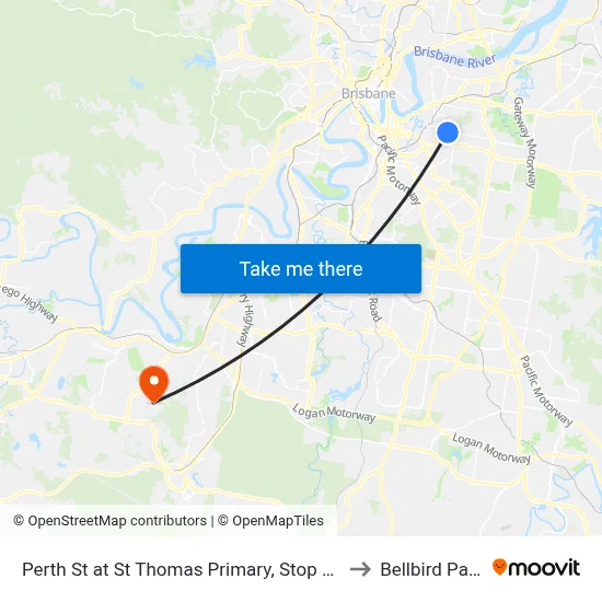 Perth St at St Thomas Primary, Stop 31 to Bellbird Park map