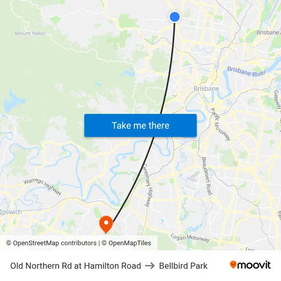 Old Northern Rd at Hamilton Road to Bellbird Park map