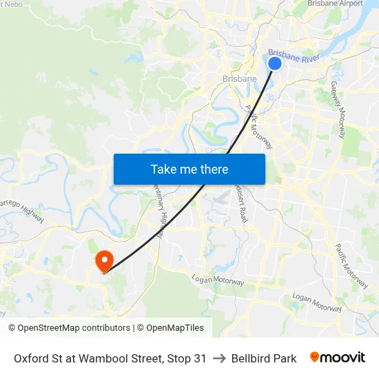 Oxford St at Wambool Street, Stop 31 to Bellbird Park map