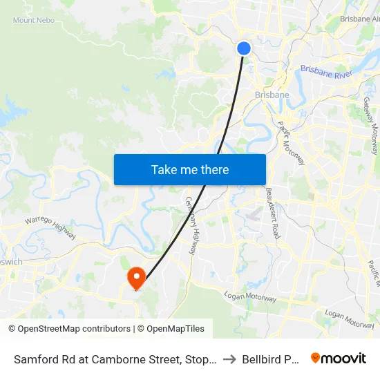 Samford Rd at Camborne Street, Stop 28 to Bellbird Park map