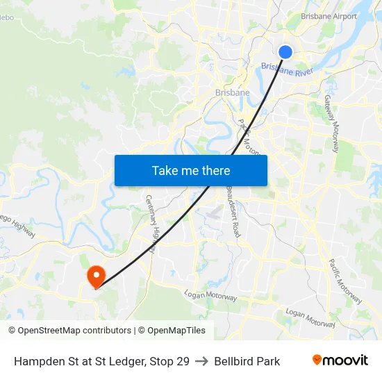 Hampden St at St Ledger, Stop 29 to Bellbird Park map