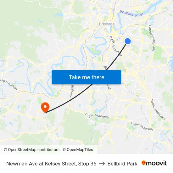 Newman Ave at Kelsey Street, Stop 35 to Bellbird Park map