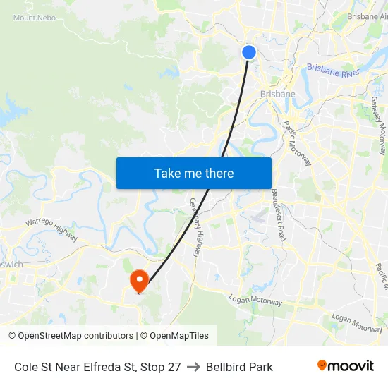 Cole St Near Elfreda St, Stop 27 to Bellbird Park map