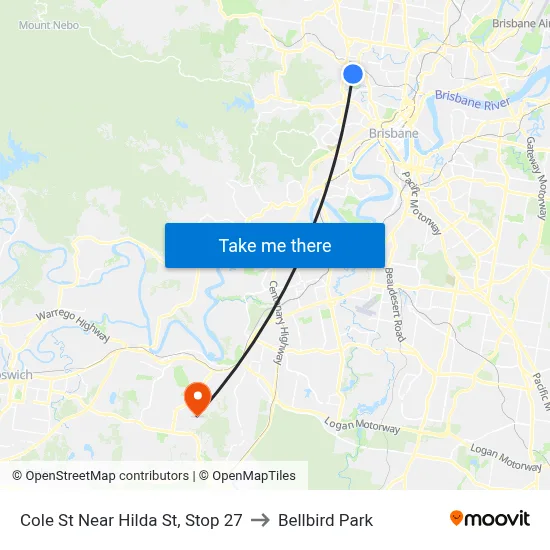 Cole St Near Hilda St, Stop 27 to Bellbird Park map