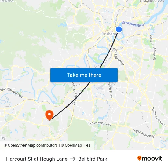 Harcourt St at Hough Lane to Bellbird Park map