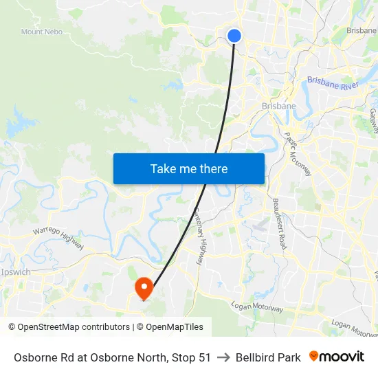 Osborne Rd at Osborne North, Stop 51 to Bellbird Park map