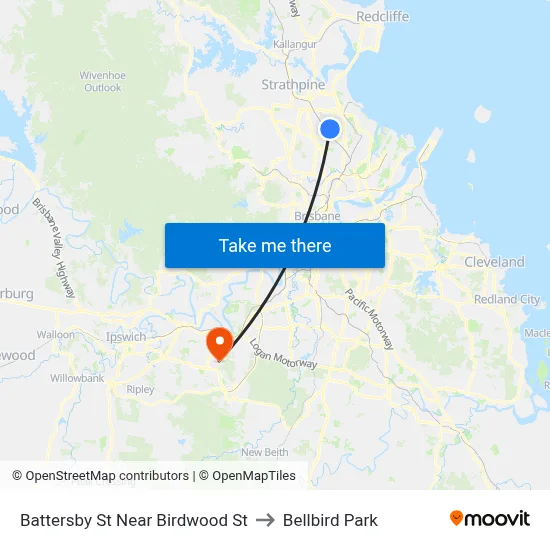 Battersby St Near Birdwood St to Bellbird Park map