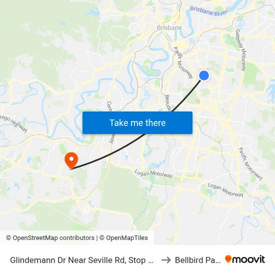 Glindemann Dr Near Seville Rd, Stop 47b to Bellbird Park map