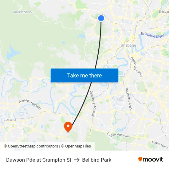 Dawson Pde at Crampton St to Bellbird Park map