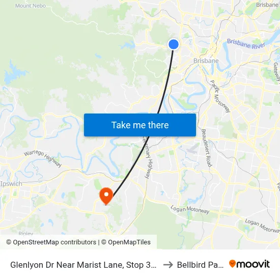 Glenlyon Dr Near Marist Lane, Stop 39c to Bellbird Park map