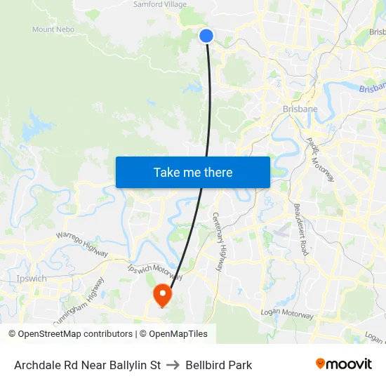 Archdale Rd Near Ballylin St to Bellbird Park map