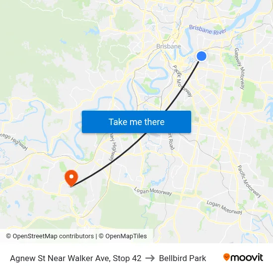 Agnew St Near Walker Ave, Stop 42 to Bellbird Park map