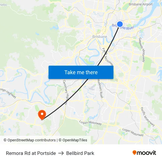Remora Rd at Portside to Bellbird Park map